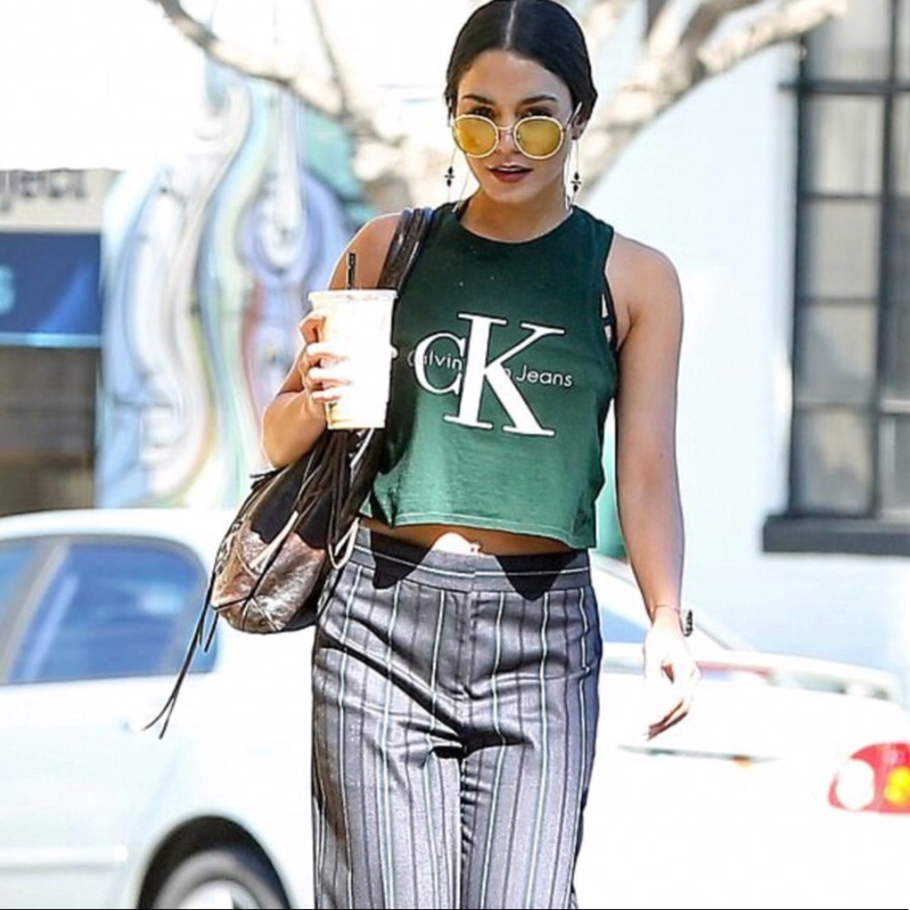 Calvin Klein green muscle tee crop top